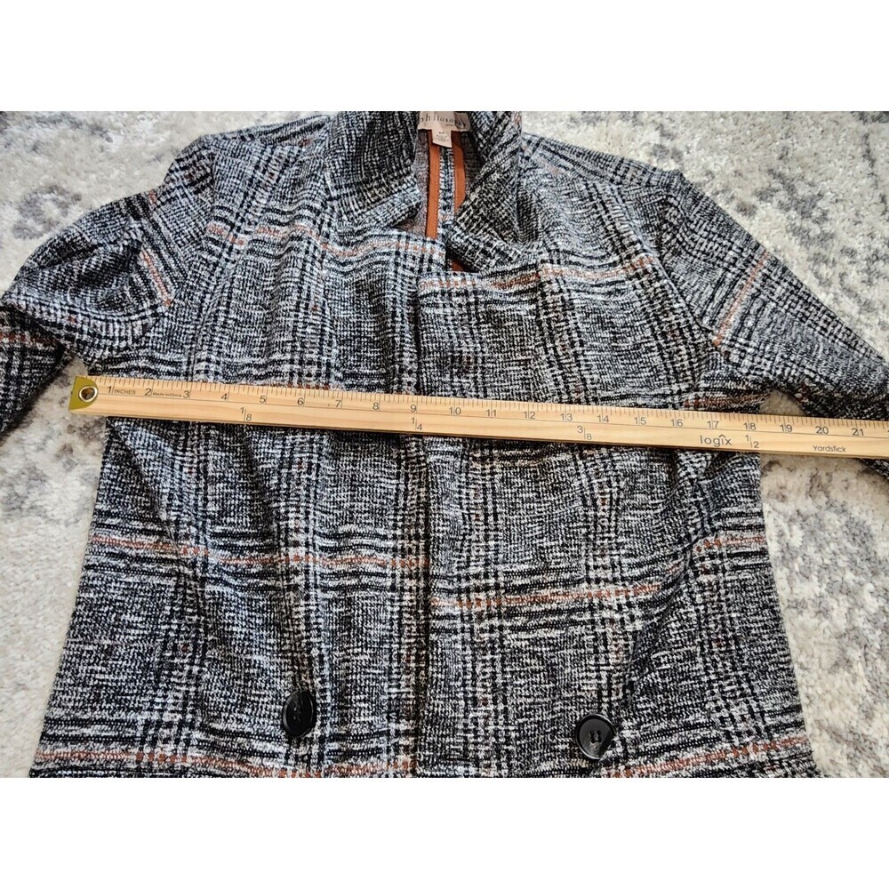 Philosophy Republic Small Houndstooth Glen Plaid Longline Blazer Jacket - Picture 6 of 9